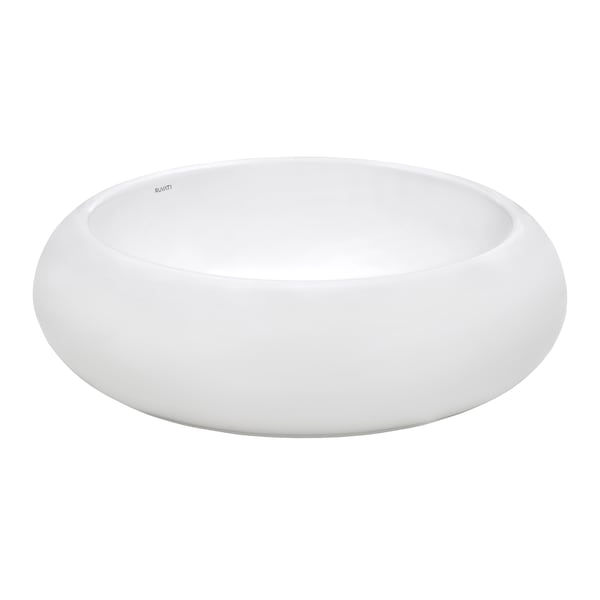 Ruvati 18" Rnd Bathroom Vessel Sink Wht Above Vanity Counter Circular Ceramic RVB0318 - main